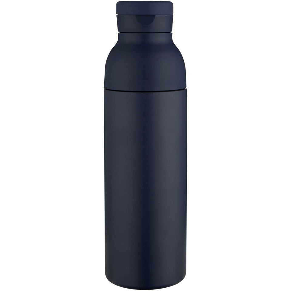 Borraccia in acciaio inossidabile riciclato certificato RCS a doppia parete da 650 ml con set di coperchi da 3 pezzi Illumina personalizzato con logo - Pubblienne