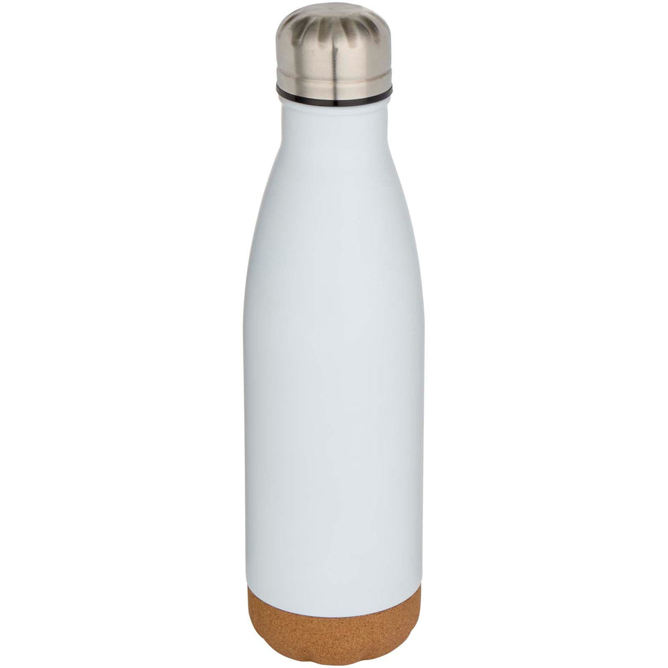 Borraccia termica in acciaio inossidabile a doppia parete isolamento sottovuoto da 500 ml con dettagli in sughero Cove personalizzato con logo - Pubblienne