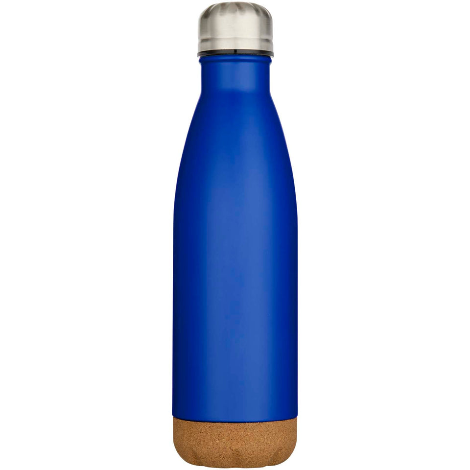 Borraccia termica in acciaio inossidabile a doppia parete isolamento sottovuoto da 500 ml con dettagli in sughero Cove personalizzato con logo - Pubblienne