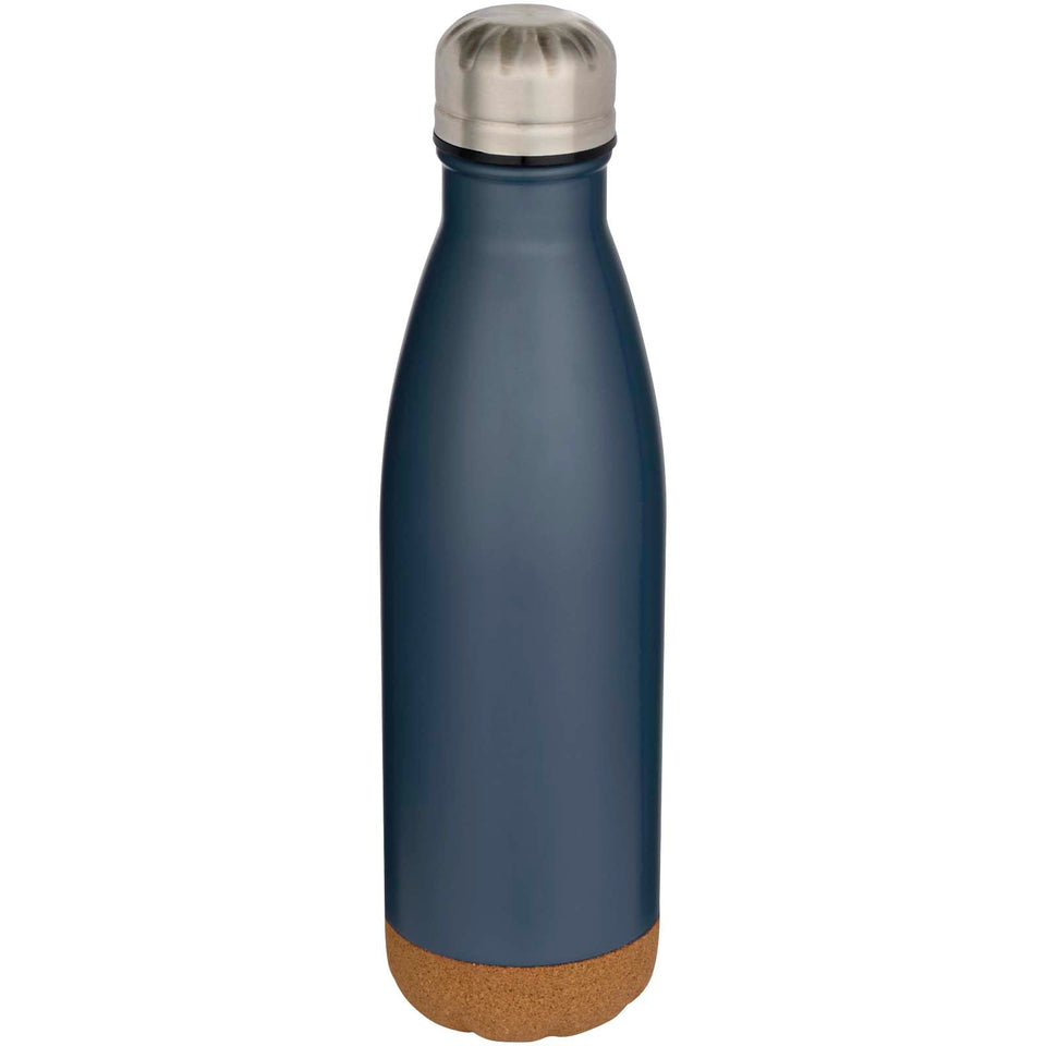 Borraccia termica in acciaio inossidabile a doppia parete isolamento sottovuoto da 500 ml con dettagli in sughero Cove personalizzato con logo - Pubblienne