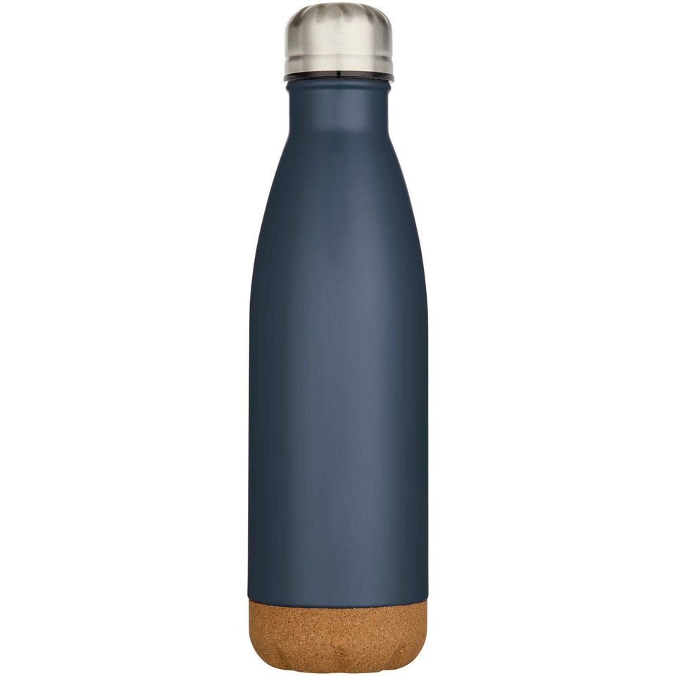 Borraccia termica in acciaio inossidabile a doppia parete isolamento sottovuoto da 500 ml con dettagli in sughero Cove personalizzato con logo - Pubblienne