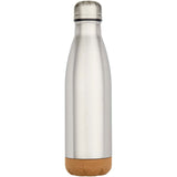 Borraccia termica in acciaio inossidabile a doppia parete isolamento sottovuoto da 500 ml con dettagli in sughero Cove personalizzato con logo - Pubblienne