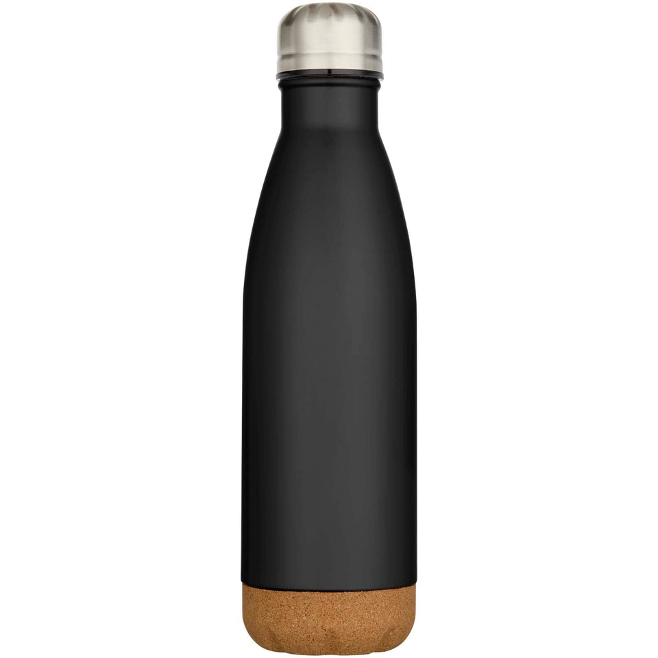 Borraccia termica in acciaio inossidabile a doppia parete isolamento sottovuoto da 500 ml con dettagli in sughero Cove personalizzato con logo - Pubblienne