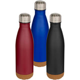 Borraccia termica in acciaio inossidabile a doppia parete isolamento sottovuoto da 500 ml con dettagli in sughero Cove personalizzato con logo - Pubblienne