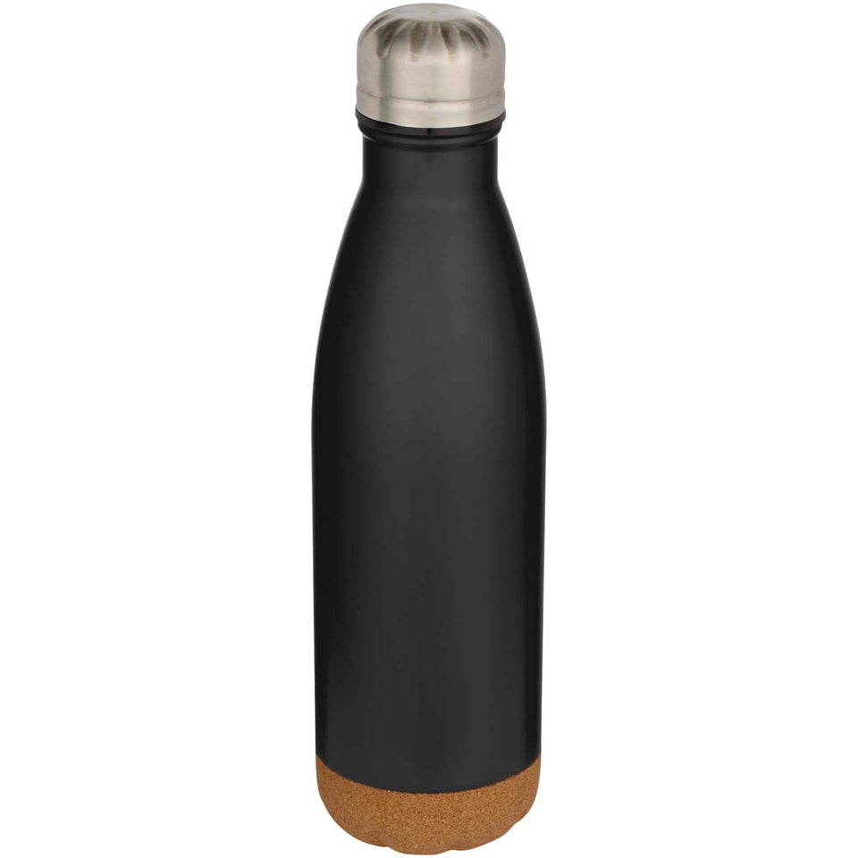 Borraccia termica in acciaio inossidabile a doppia parete isolamento sottovuoto da 500 ml con dettagli in sughero Cove personalizzato con logo - Pubblienne