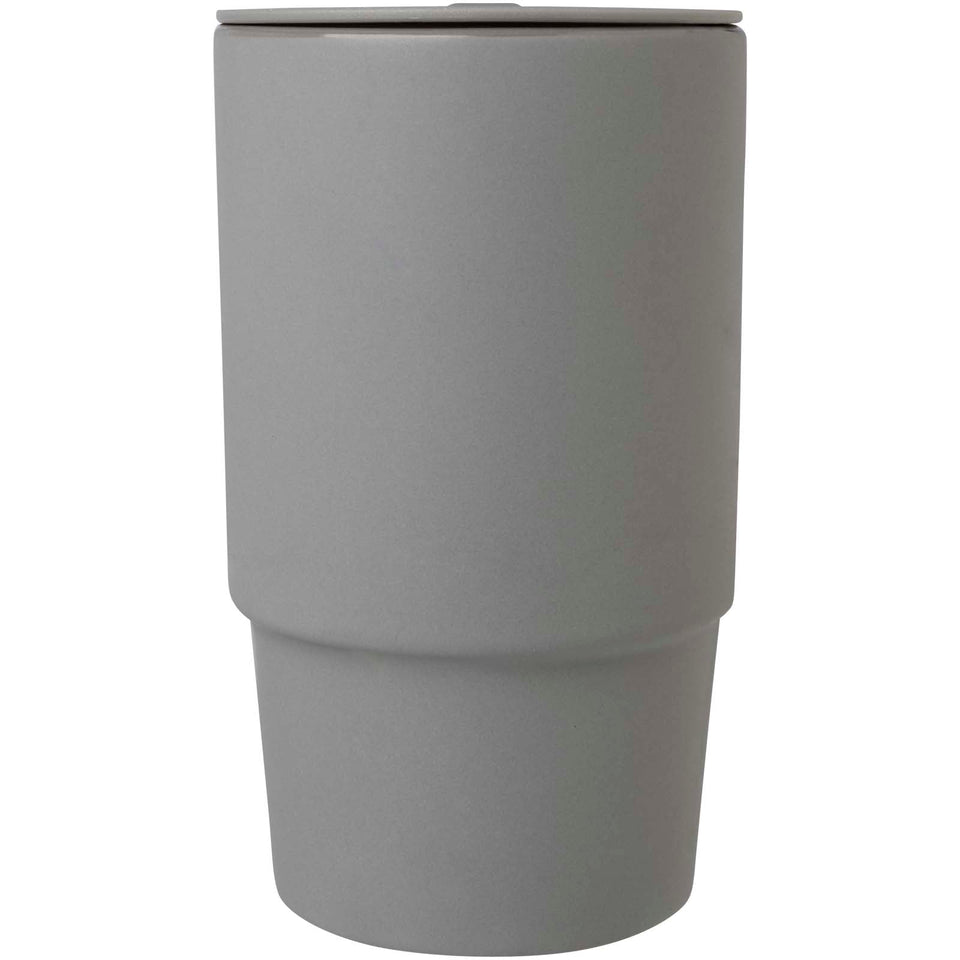 Tazza in ceramica da 450 ml con coperchio in plastica Carter personalizzato con logo - Pubblienne