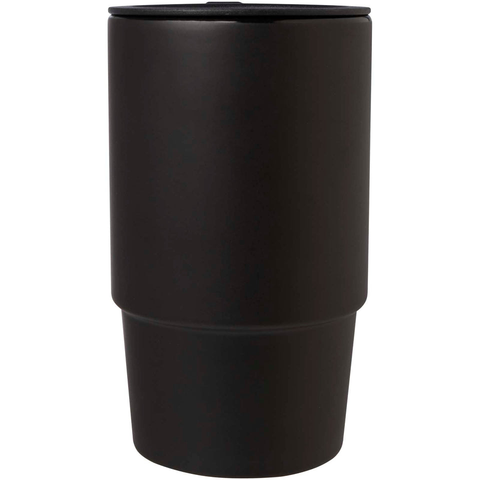 Tazza in ceramica da 450 ml con coperchio in plastica Carter personalizzato con logo - Pubblienne