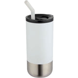 Bicchiere termico in materiale certificato RCS con cannuccia Grayson da 480 ml personalizzato con logo - Pubblienne