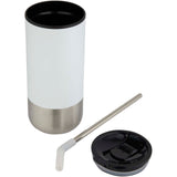 Bicchiere termico in materiale certificato RCS con cannuccia Grayson da 480 ml personalizzato con logo - Pubblienne