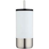 Bicchiere termico in materiale certificato RCS con cannuccia Grayson da 480 ml personalizzato con logo - Pubblienne