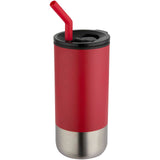 Bicchiere termico in materiale certificato RCS con cannuccia Grayson da 480 ml personalizzato con logo - Pubblienne
