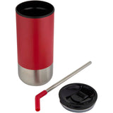 Bicchiere termico in materiale certificato RCS con cannuccia Grayson da 480 ml personalizzato con logo - Pubblienne