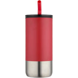 Bicchiere termico in materiale certificato RCS con cannuccia Grayson da 480 ml personalizzato con logo - Pubblienne