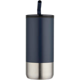 Bicchiere termico in materiale certificato RCS con cannuccia Grayson da 480 ml personalizzato con logo - Pubblienne