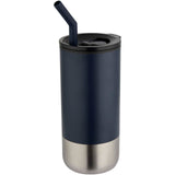 Bicchiere termico in materiale certificato RCS con cannuccia Grayson da 480 ml personalizzato con logo - Pubblienne