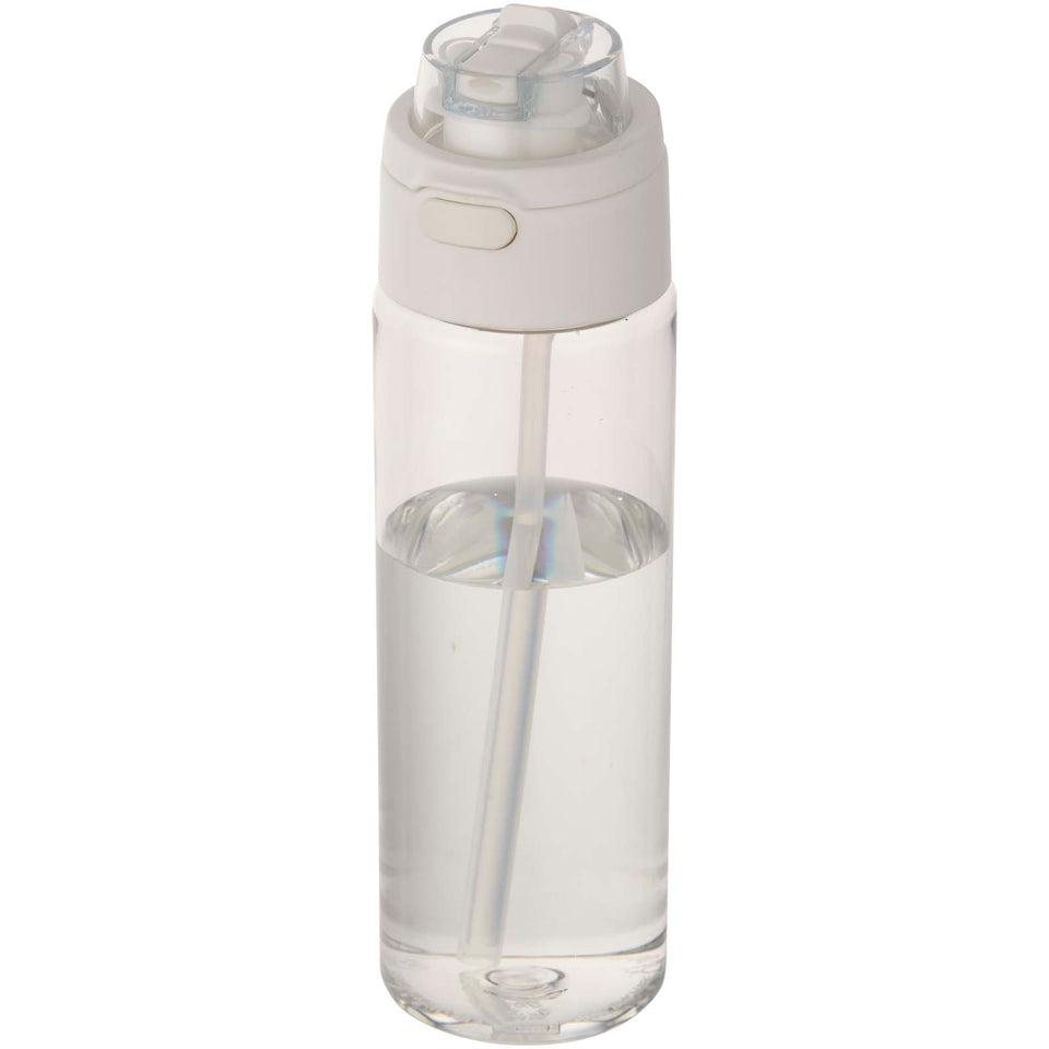 Borraccia in plastica riciclata RCS con tappo a doppia funzione e cannuccia a scatto da 700 ml Theron personalizzato con logo - Pubblienne