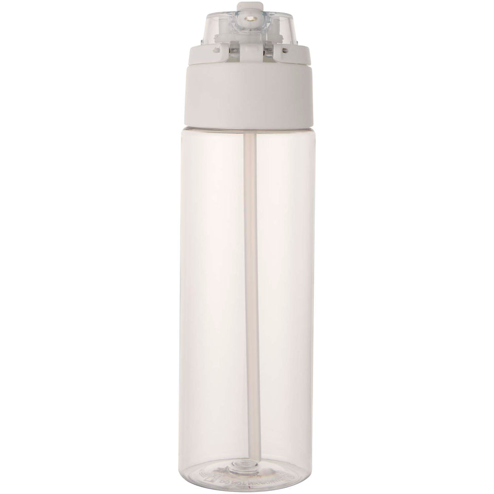 Borraccia in plastica riciclata RCS con tappo a doppia funzione e cannuccia a scatto da 700 ml Theron personalizzato con logo - Pubblienne