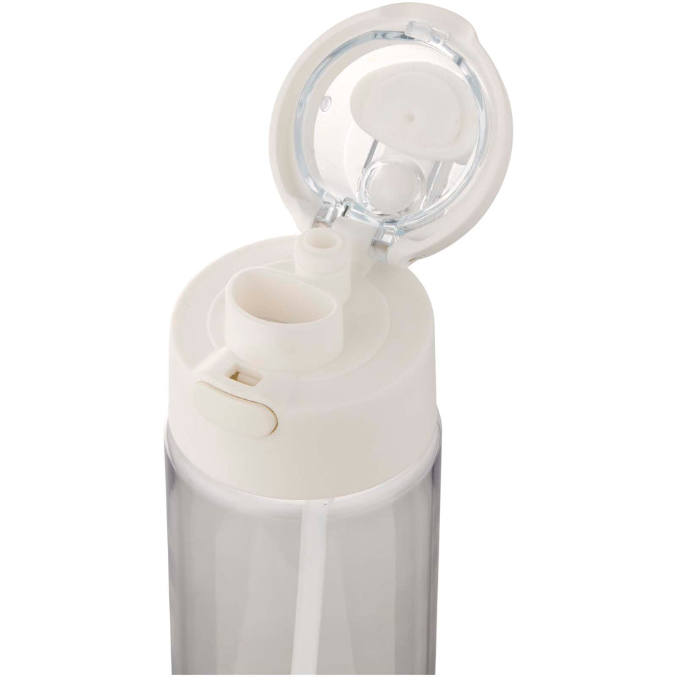 Borraccia in plastica riciclata RCS con tappo a doppia funzione e cannuccia a scatto da 700 ml Theron personalizzato con logo - Pubblienne