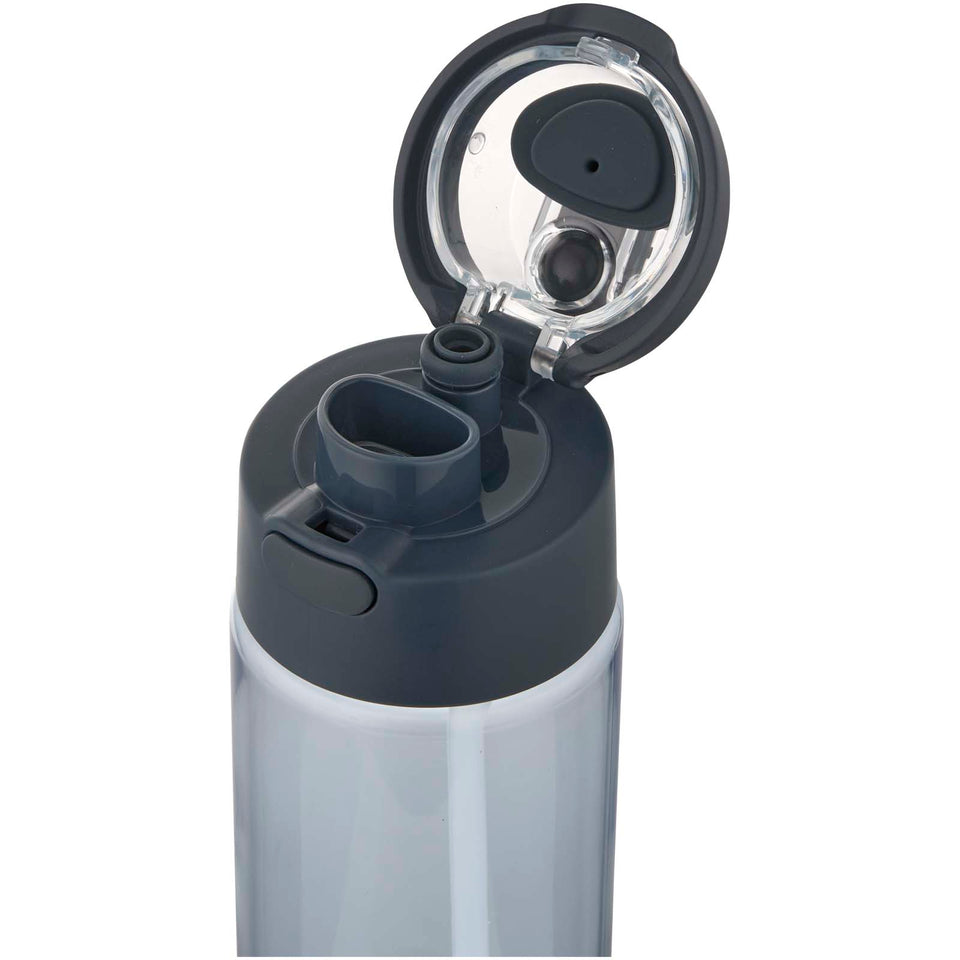 Borraccia in plastica riciclata RCS con tappo a doppia funzione e cannuccia a scatto da 700 ml Theron personalizzato con logo - Pubblienne