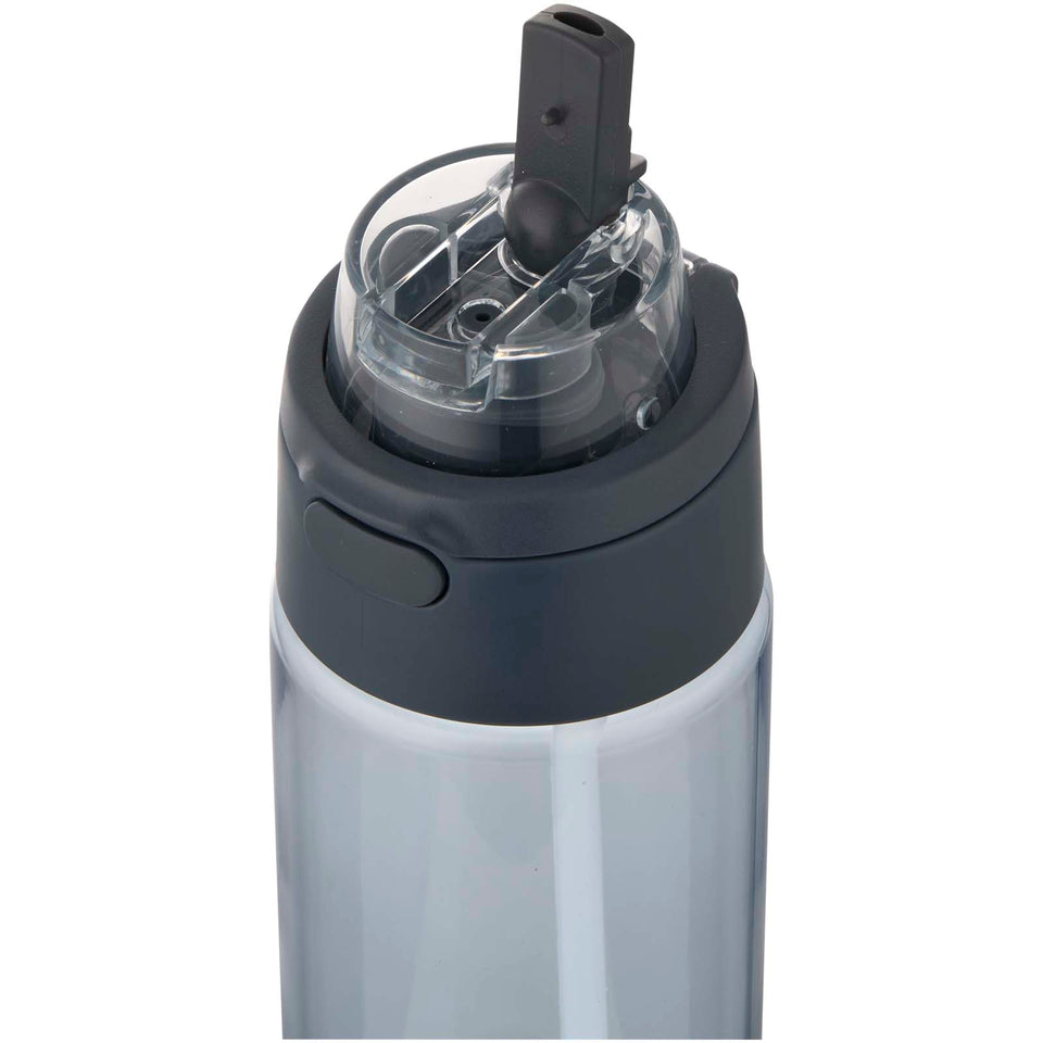 Borraccia in plastica riciclata RCS con tappo a doppia funzione e cannuccia a scatto da 700 ml Theron personalizzato con logo - Pubblienne