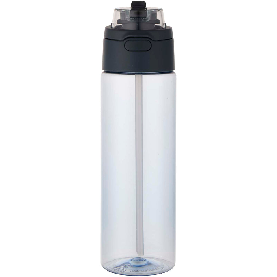 Borraccia in plastica riciclata RCS con tappo a doppia funzione e cannuccia a scatto da 700 ml Theron personalizzato con logo - Pubblienne