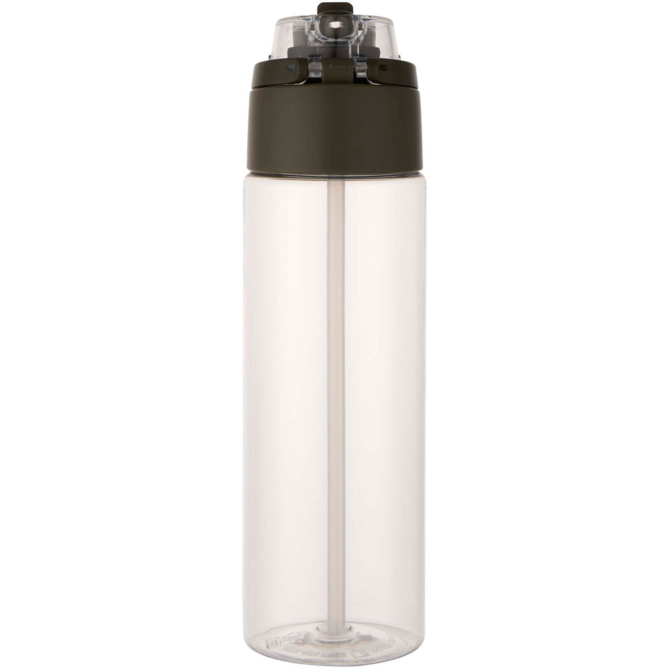 Borraccia in plastica riciclata RCS con tappo a doppia funzione e cannuccia a scatto da 700 ml Theron personalizzato con logo - Pubblienne