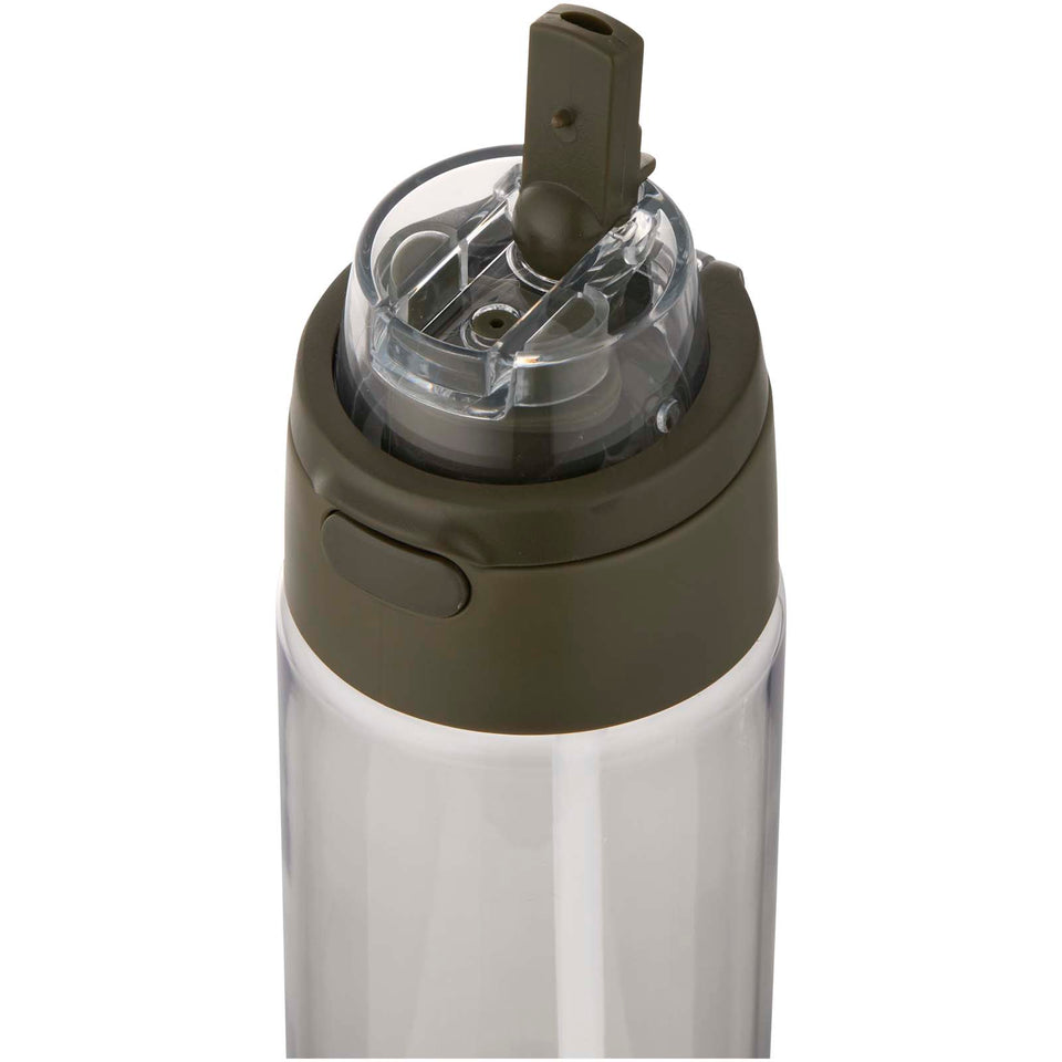 Borraccia in plastica riciclata RCS con tappo a doppia funzione e cannuccia a scatto da 700 ml Theron personalizzato con logo - Pubblienne