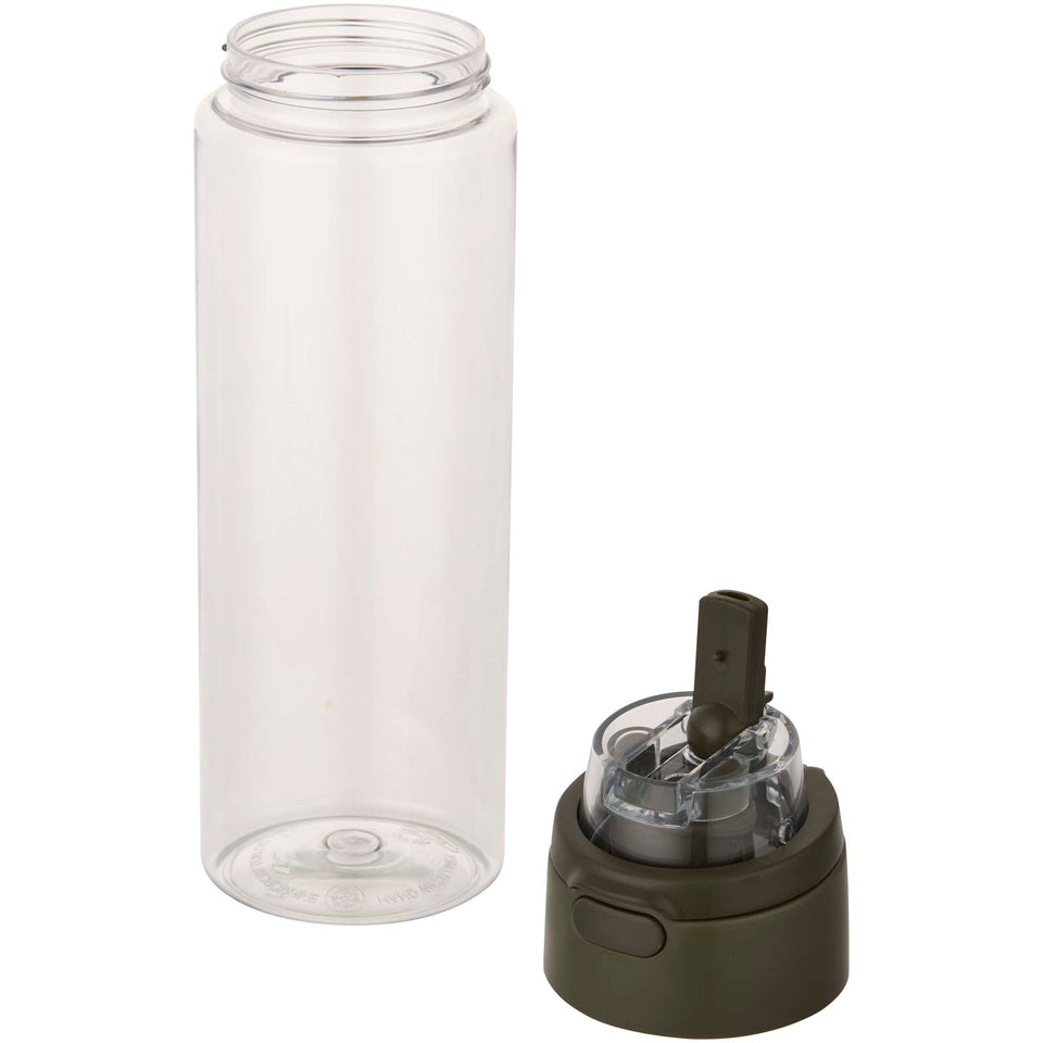 Borraccia in plastica riciclata RCS con tappo a doppia funzione e cannuccia a scatto da 700 ml Theron personalizzato con logo - Pubblienne