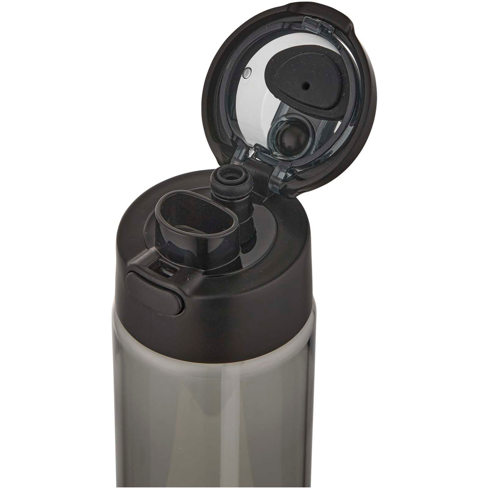 Borraccia in plastica riciclata RCS con tappo a doppia funzione e cannuccia a scatto da 700 ml Theron personalizzato con logo - Pubblienne