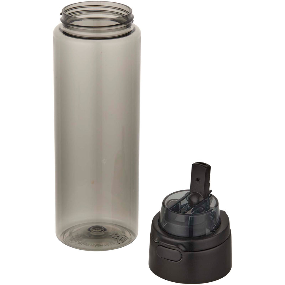 Borraccia in plastica riciclata RCS con tappo a doppia funzione e cannuccia a scatto da 700 ml Theron personalizzato con logo - Pubblienne