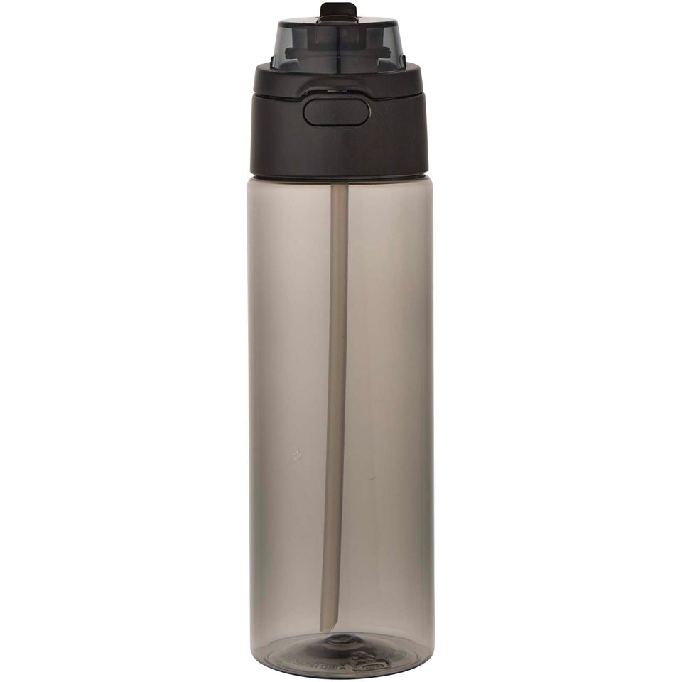 Borraccia in plastica riciclata RCS con tappo a doppia funzione e cannuccia a scatto da 700 ml Theron personalizzato con logo - Pubblienne