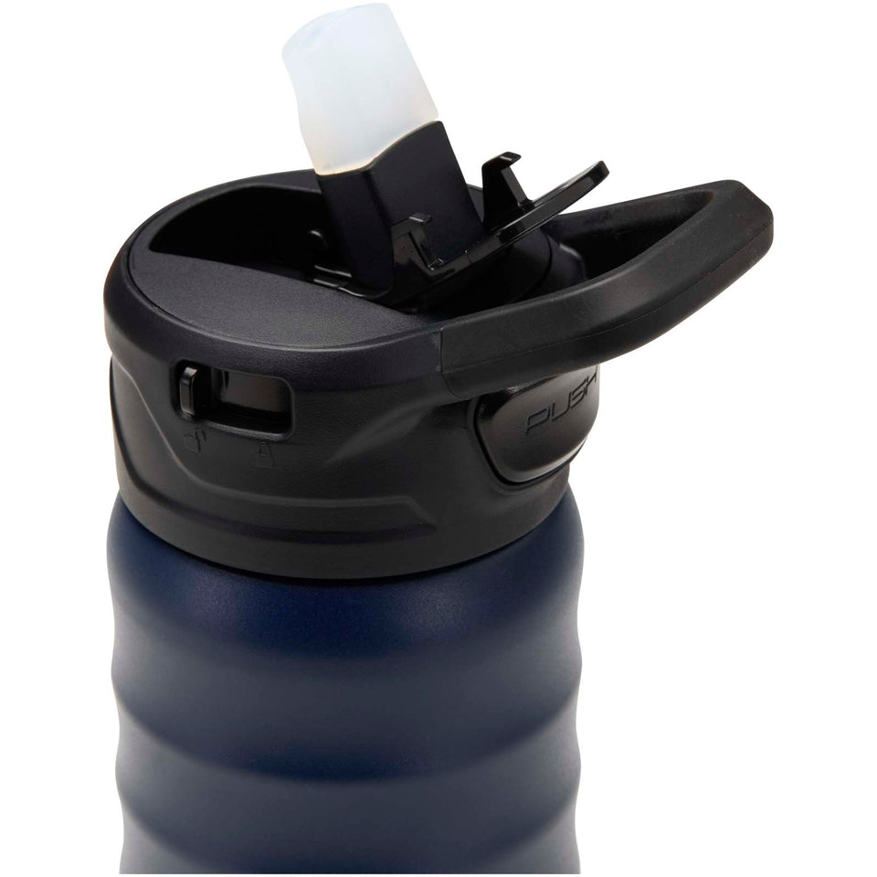Borraccia sportiva in acciaio inossidabile a doppia parete riciclato RCS con cannuccia ribaltabile d 350 ml Knox personalizzato con logo - Pubblienne