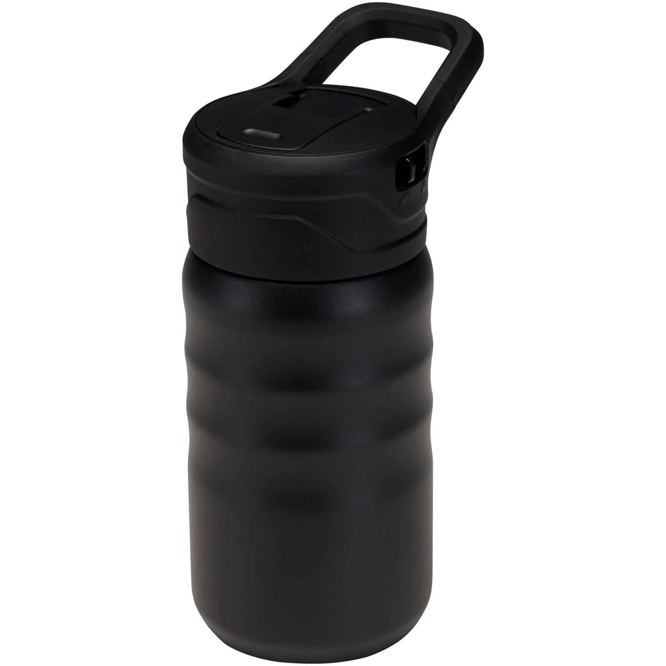 Borraccia sportiva in acciaio inossidabile a doppia parete riciclato RCS con cannuccia ribaltabile d 350 ml Knox personalizzato con logo - Pubblienne