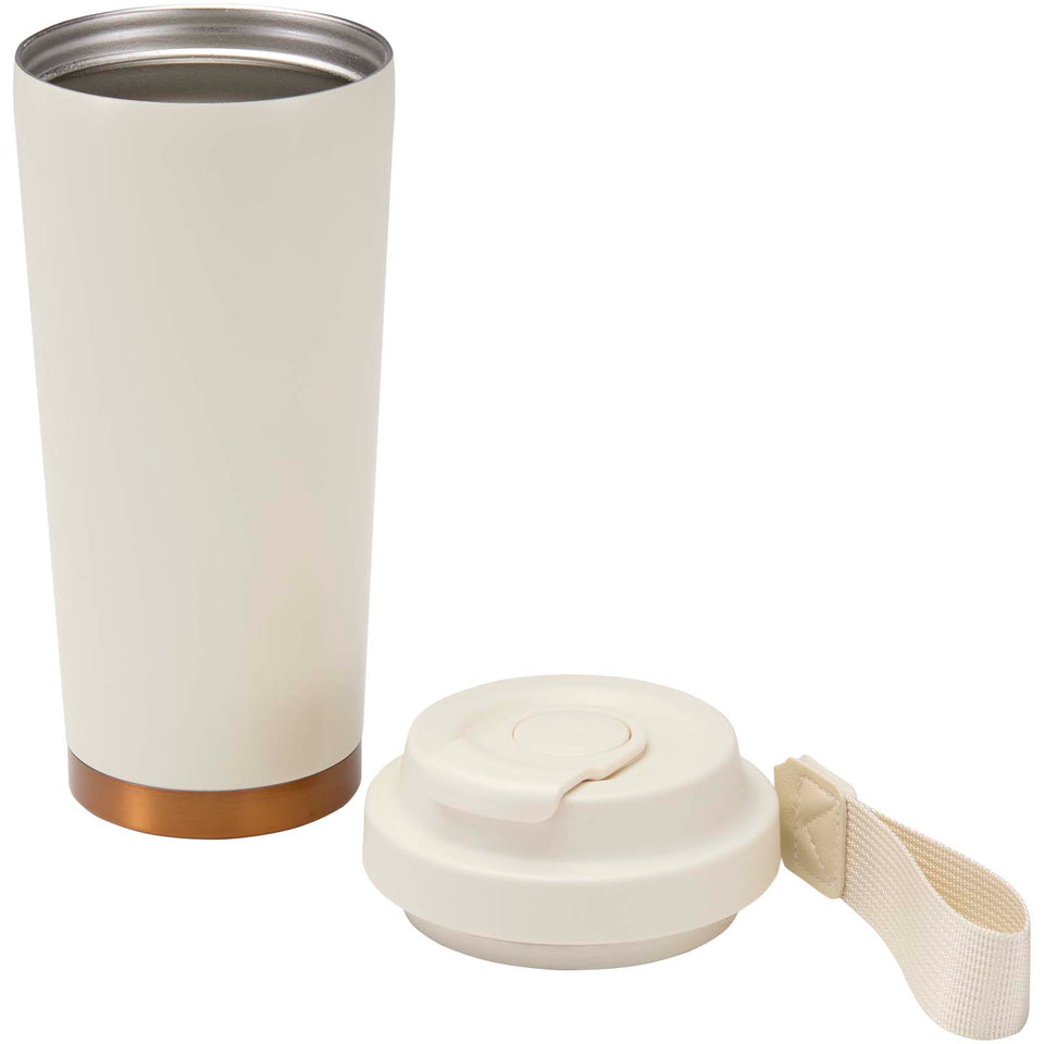 Bicchiere termico da 480 ml in acciaio inossidabile riciclato RCS a doppia parete Hampton personalizzato con logo - Pubblienne