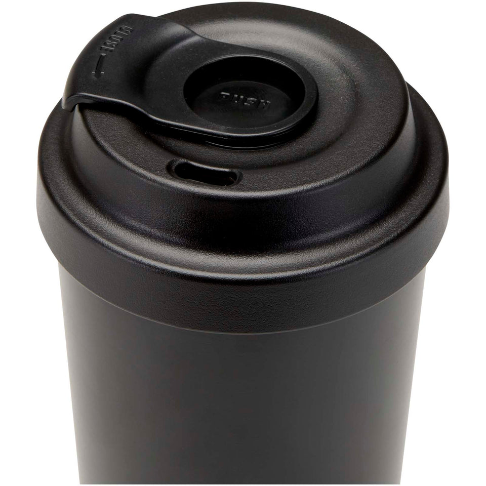 Bicchiere termico da 480 ml in acciaio inossidabile riciclato RCS a doppia parete Hampton personalizzato con logo - Pubblienne