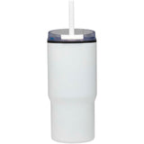 Bicchiere termico in materiale riciclato RCS a doppia parete con cannuccia da 540 ml Westin personalizzato con logo - Pubblienne