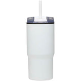 Bicchiere termico in materiale riciclato RCS a doppia parete con cannuccia da 540 ml Westin personalizzato con logo - Pubblienne