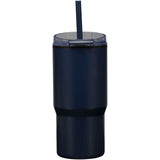 Bicchiere termico in materiale riciclato RCS a doppia parete con cannuccia da 540 ml Westin personalizzato con logo - Pubblienne