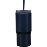 Bicchiere termico in materiale riciclato RCS a doppia parete con cannuccia da 540 ml Westin personalizzato con logo - Pubblienne