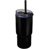 Bicchiere termico in materiale riciclato RCS a doppia parete con cannuccia da 540 ml Westin personalizzato con logo - Pubblienne
