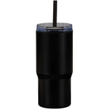 Bicchiere termico in materiale riciclato RCS a doppia parete con cannuccia da 540 ml Westin personalizzato con logo - Pubblienne