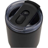 Bicchiere termico in materiale riciclato RCS a doppia parete con cannuccia da 540 ml Westin personalizzato con logo - Pubblienne