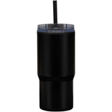 Bicchiere termico in materiale riciclato RCS a doppia parete con cannuccia da 540 ml Westin personalizzato con logo - Pubblienne
