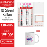 100 Calendari + 25 Tazze personalizzato con logo - Pubblienne