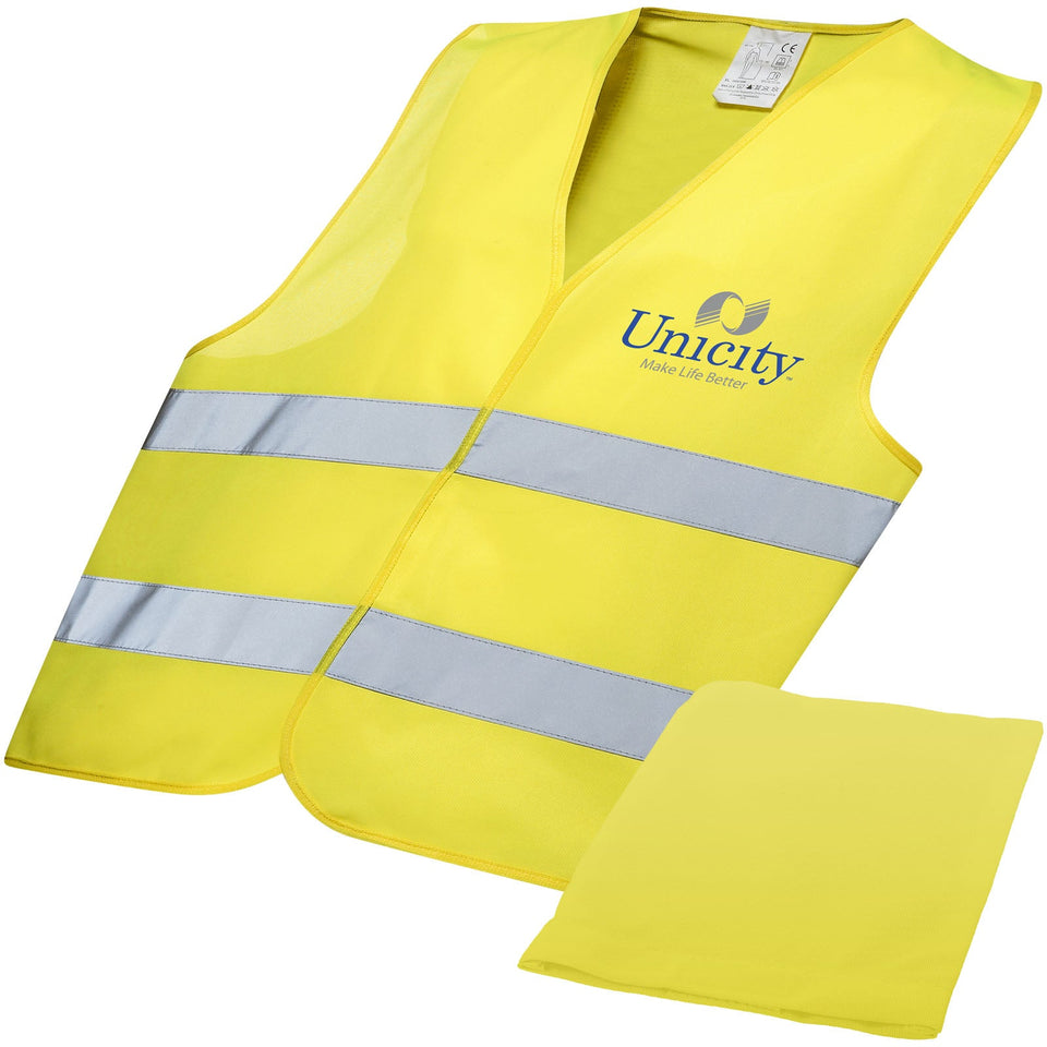 Gilet di sicurezza Watch-out in custodia per uso professionale personalizzato con logo - Pubblienne