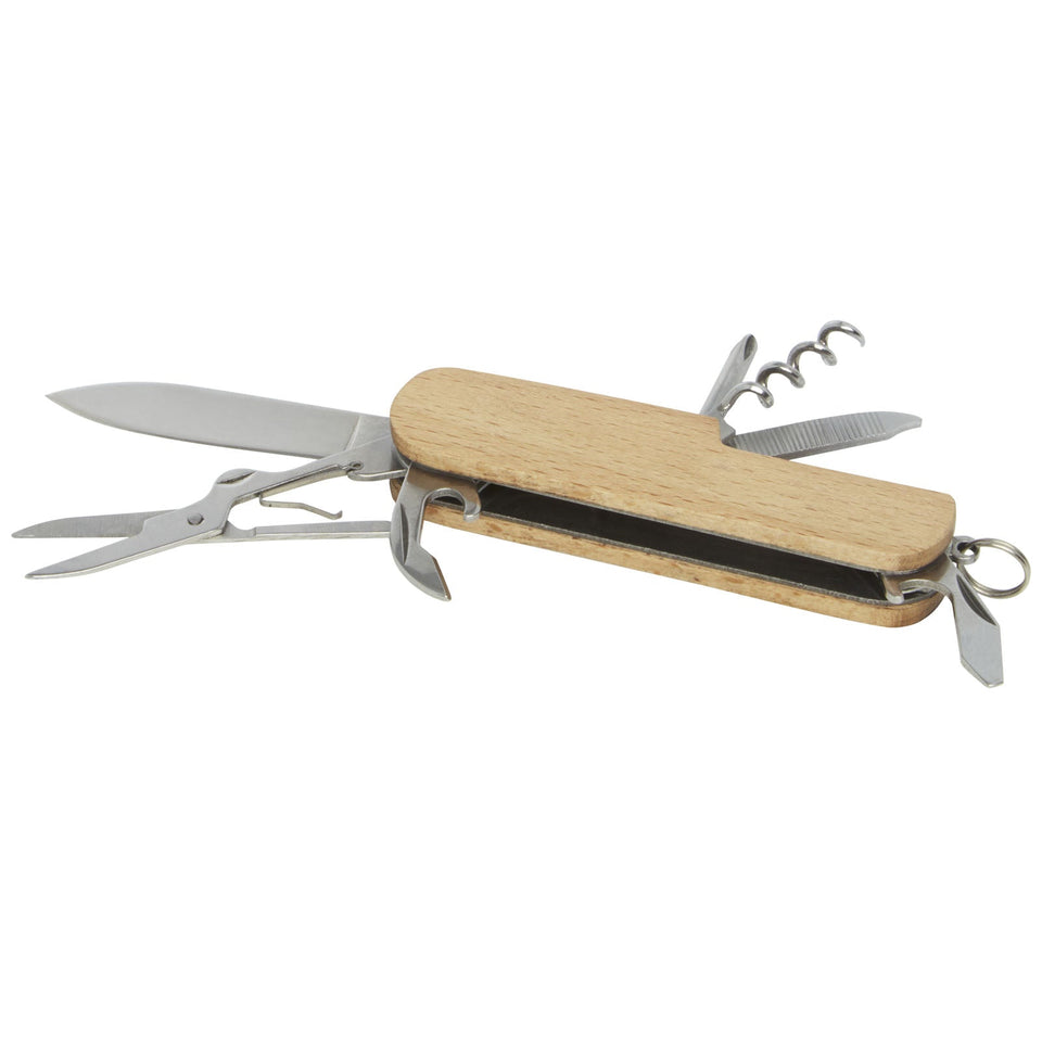 Coltellino tascabile in legno a 7 funzioni Richard personalizzato con logo - Pubblienne