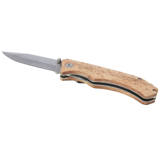Coltello tascabile Dave in legno con clip per cintura personalizzato con logo - Pubblienne