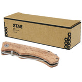 Coltello tascabile Dave in legno con clip per cintura personalizzato con logo - Pubblienne