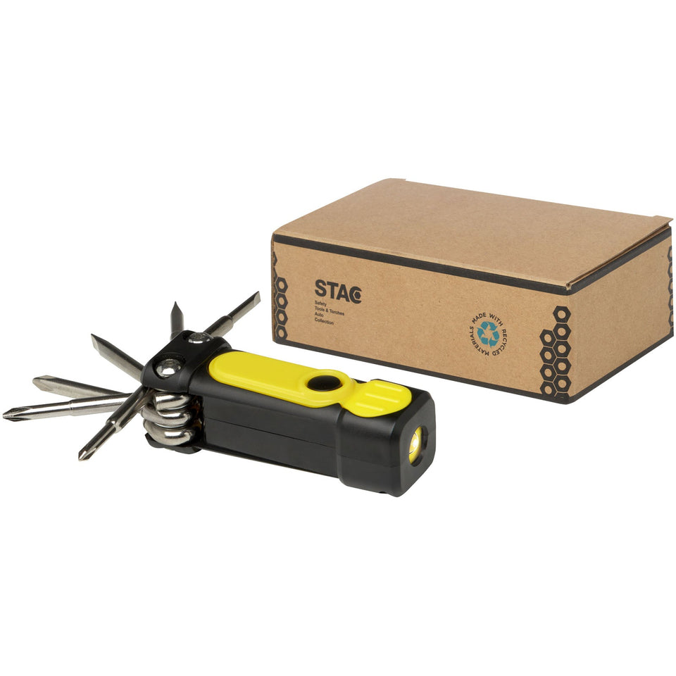 Set di cacciaviti 8 in 1 con torcia in plastica riciclata RCS Octo personalizzato con logo - Pubblienne