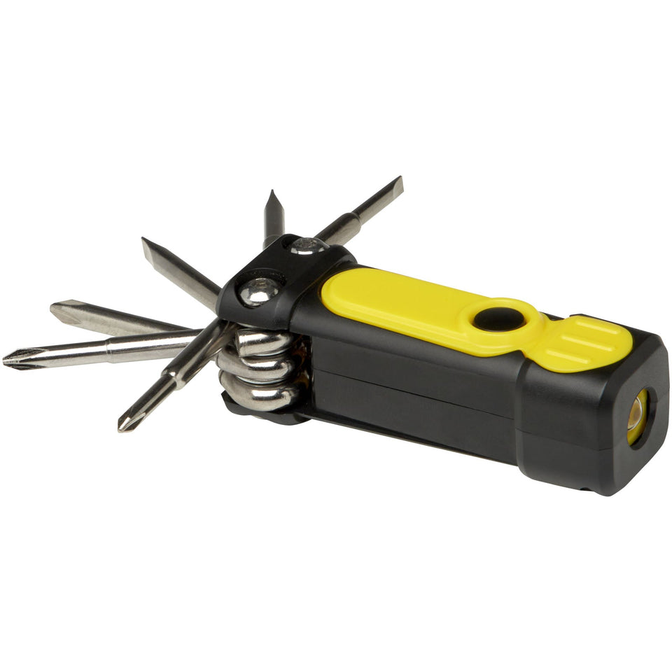 Set di cacciaviti 8 in 1 con torcia in plastica riciclata RCS Octo personalizzato con logo - Pubblienne